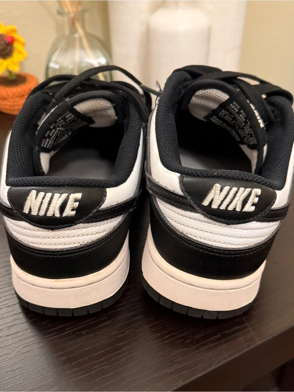 Nike Black White Panda Dunks Low Court Sneakers Mens 7.5